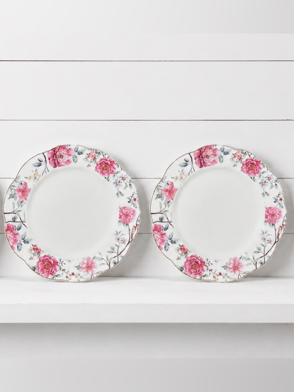 Grace’s Teaware 2- Dinner plates, NEW Floral Porcelain Dinner Plates Pink Rose